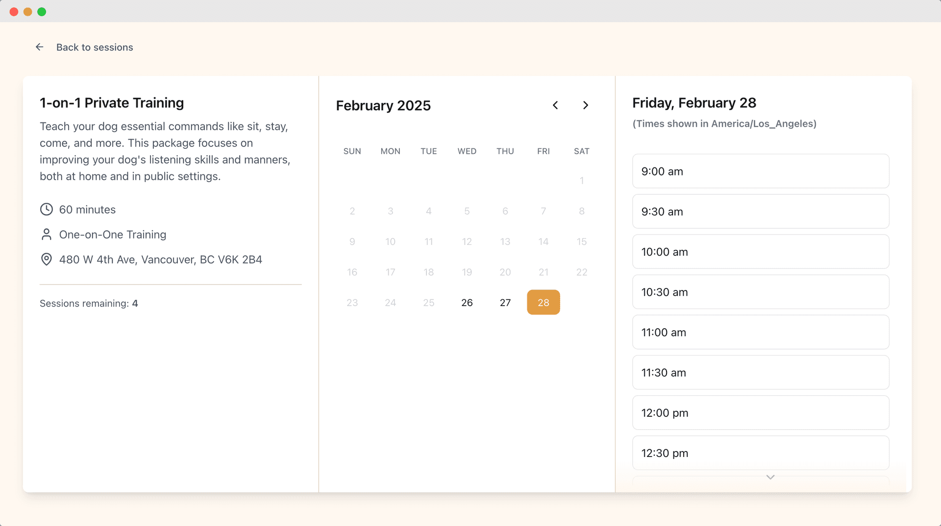 Calendar scheduling interface